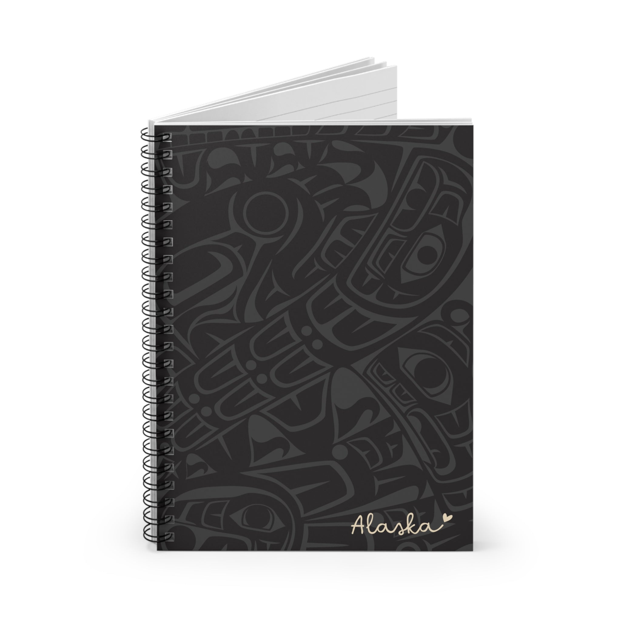 Spiral Notebook, Journal - Alaska Classic Tribal Print - AK State Line™ Collection