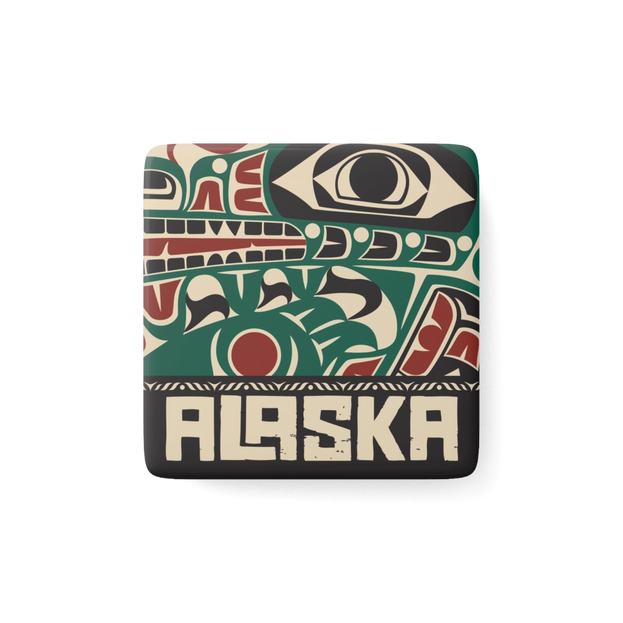 Porcelain Magnet - Alaska Tribal Sea Monster - AK State Line™ Collection