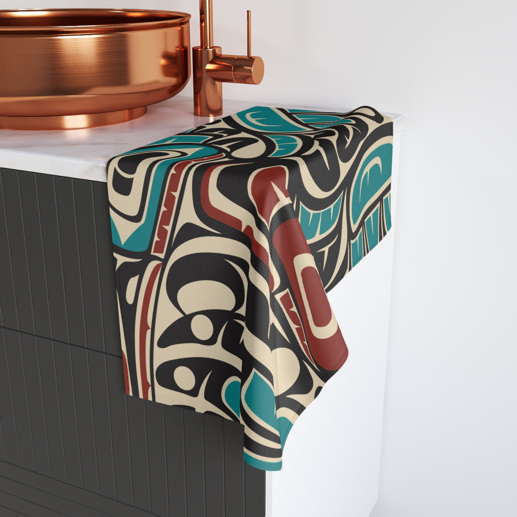 16x28" Polycotton Hand Towel - Classic Tribal Hummingbird Print - Northern Spiritlines™