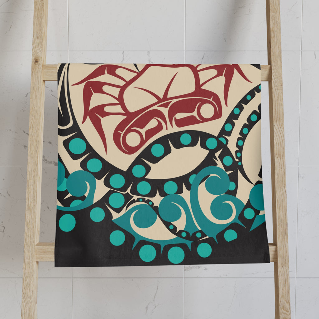 16x28" Polycotton Hand Towel - Classic Tribal Octopus - Northern Spiritlines™