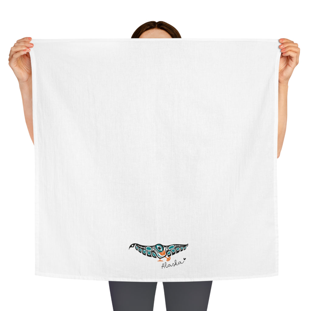 Cotton Tea Towel - Alaska Tribal Puffin - AK State Line™ Collection