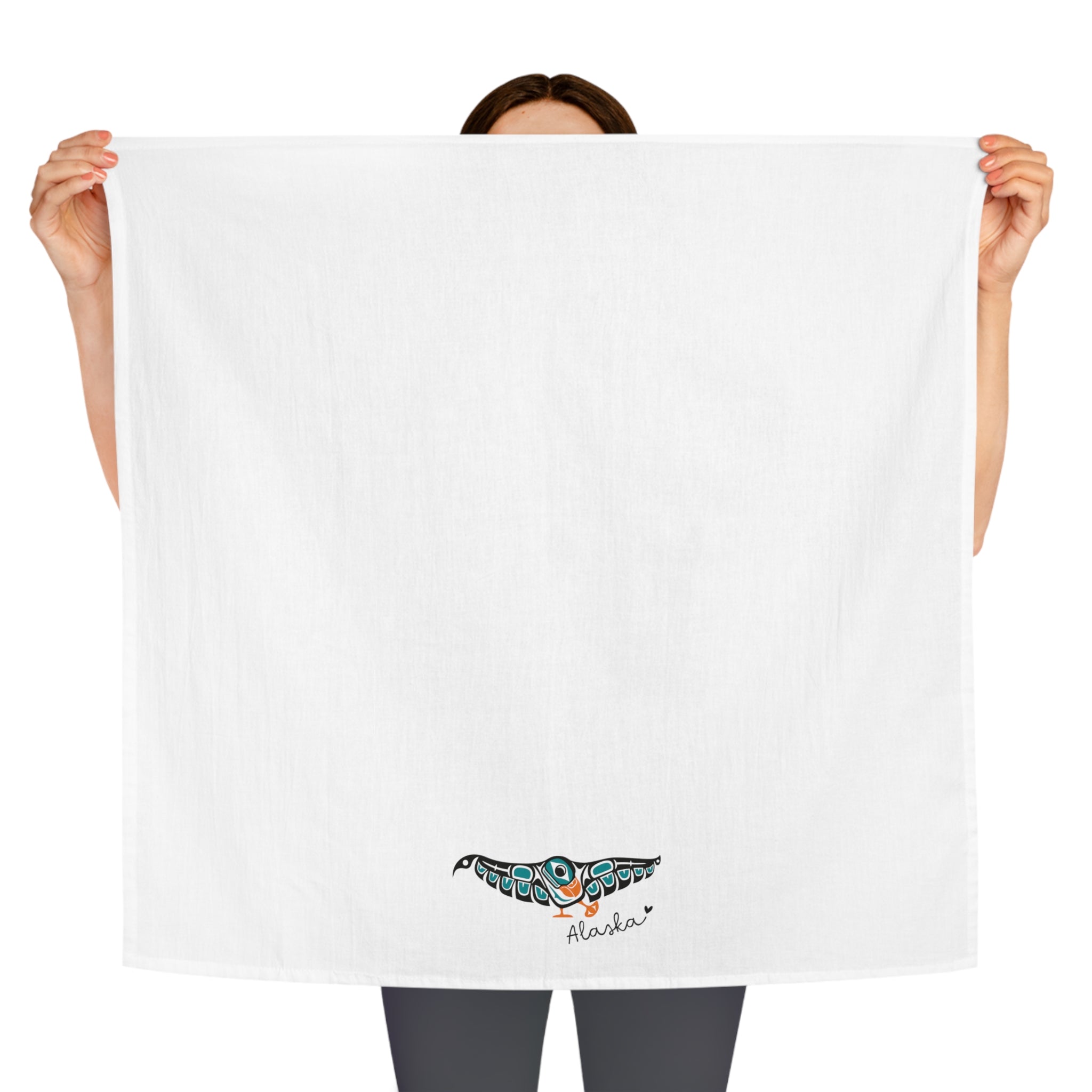 Cotton Tea Towel - Alaska Tribal Puffin - AK State Line™ Collection