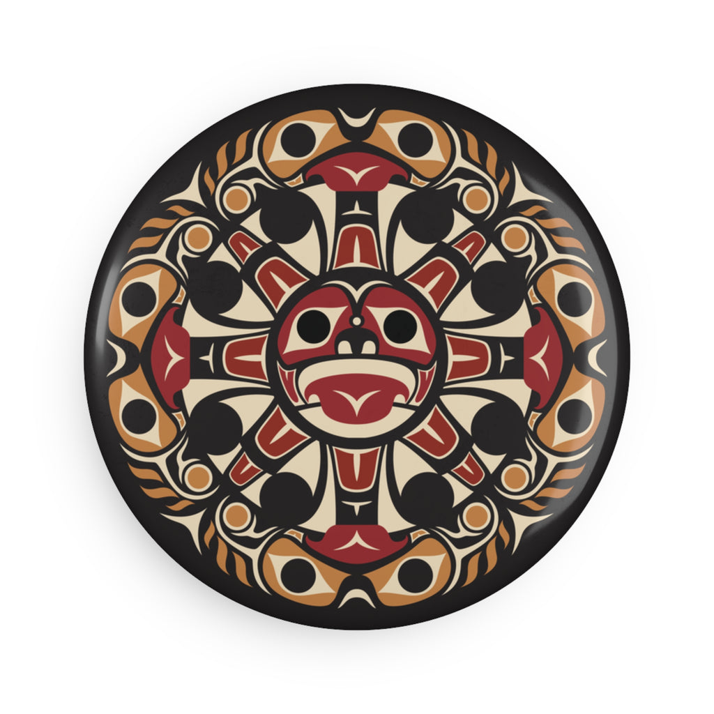 Round Metal Magnet (1 & 10 pcs) - Classic Tribal Sun Print - Northern Spiritlines™