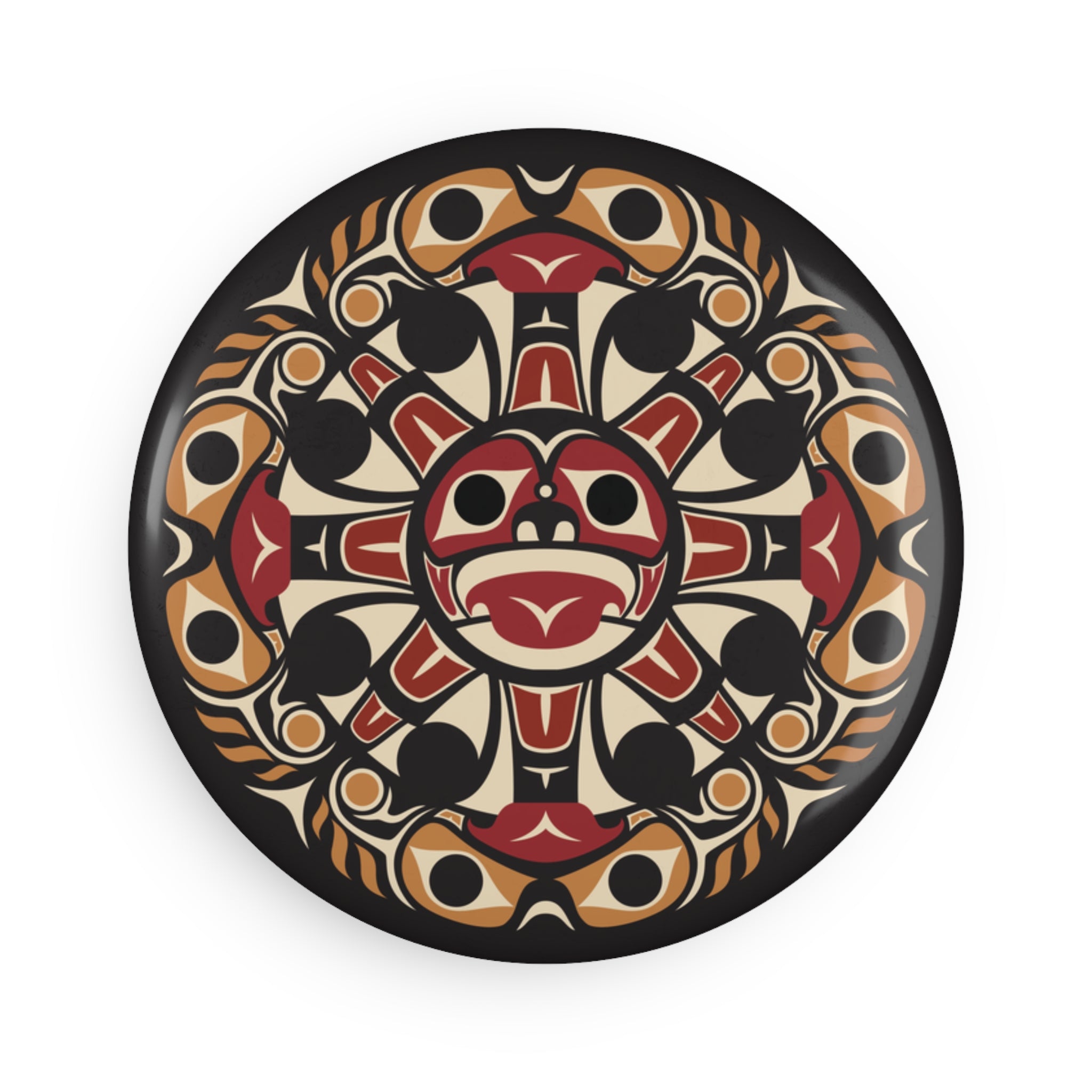 Round Metal Magnet (1 & 10 pcs) - Classic Tribal Sun Print - Northern Spiritlines™
