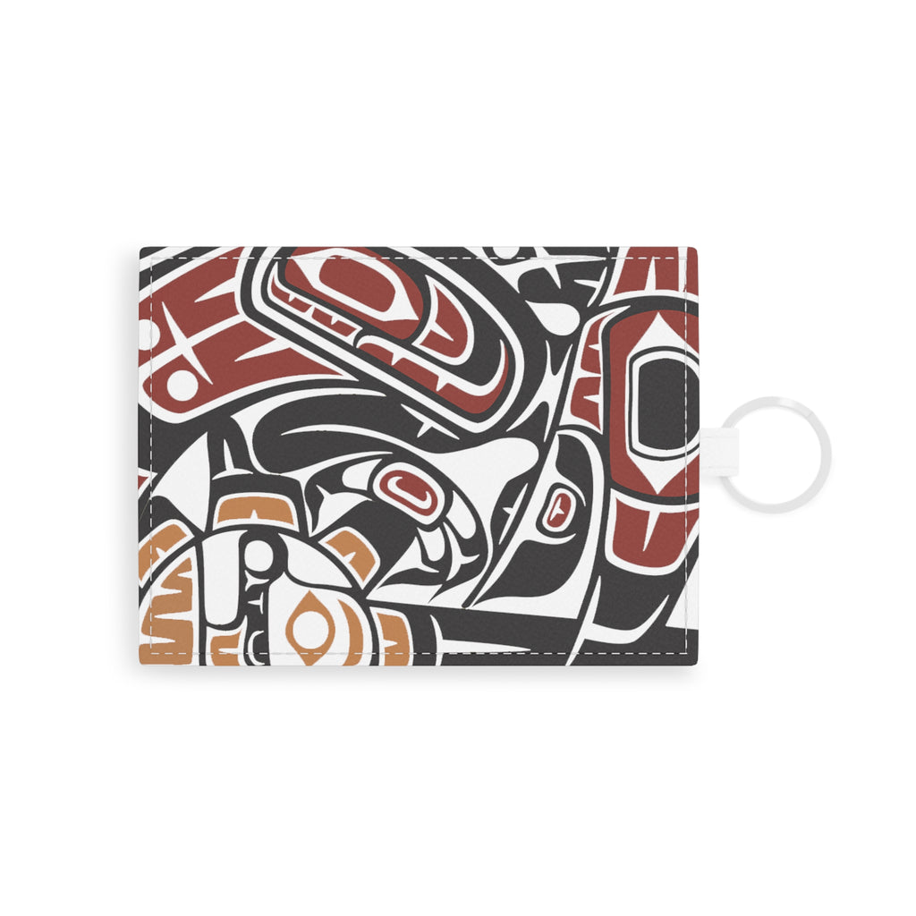 Saffiano Leather Card Holder - Classic Tribal Raven - Northern Spiritlines™