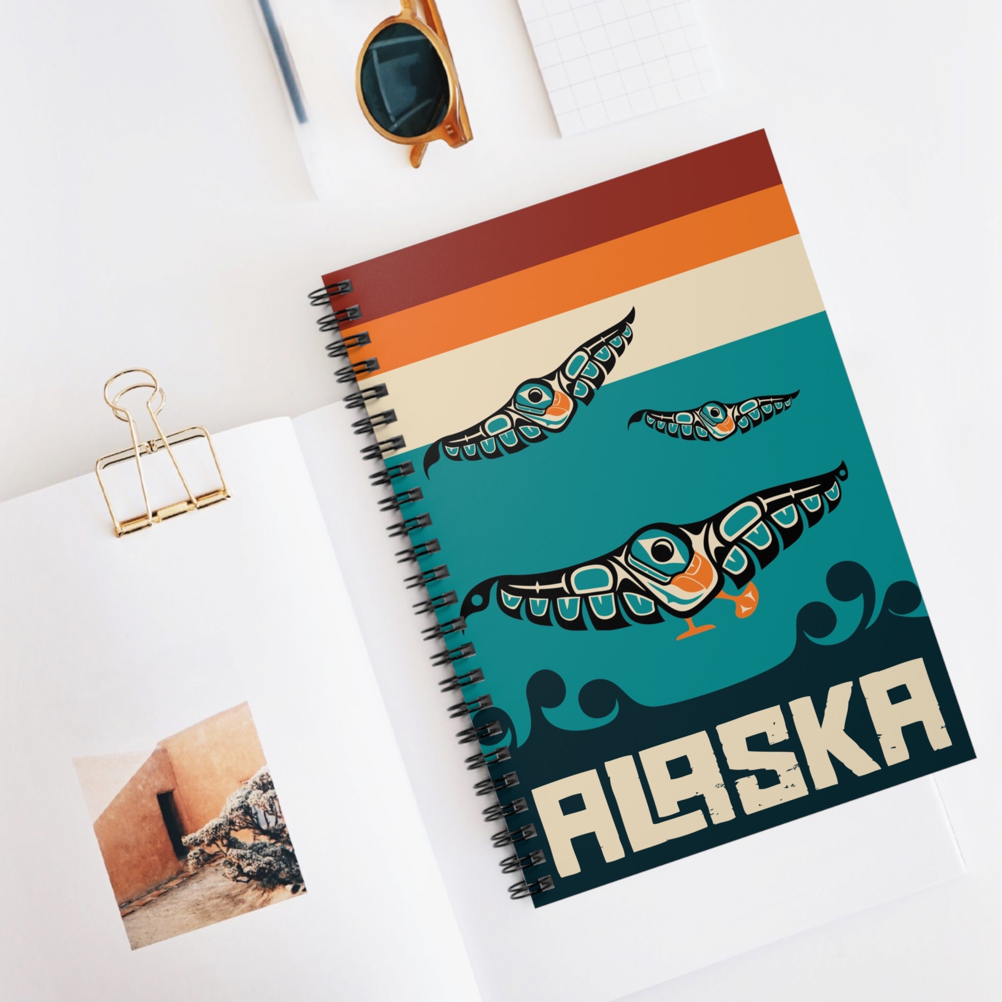 Spiral Notebook, Journal |  Alaska Tribal Puffins | Stateline™ Collection