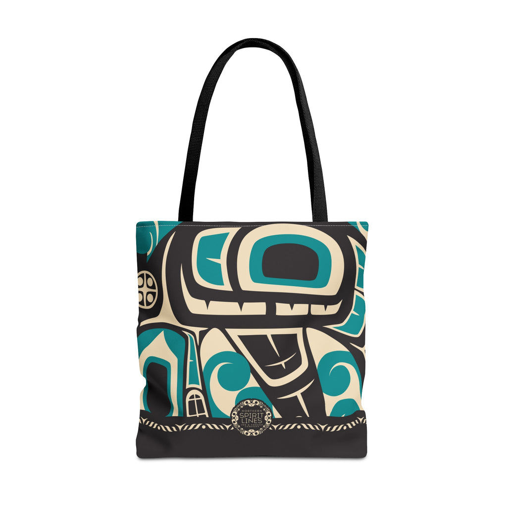 Canvas Tote Bag - Classic Tribal Orca Print with Tribal End Cap - Northern Spiritlines™