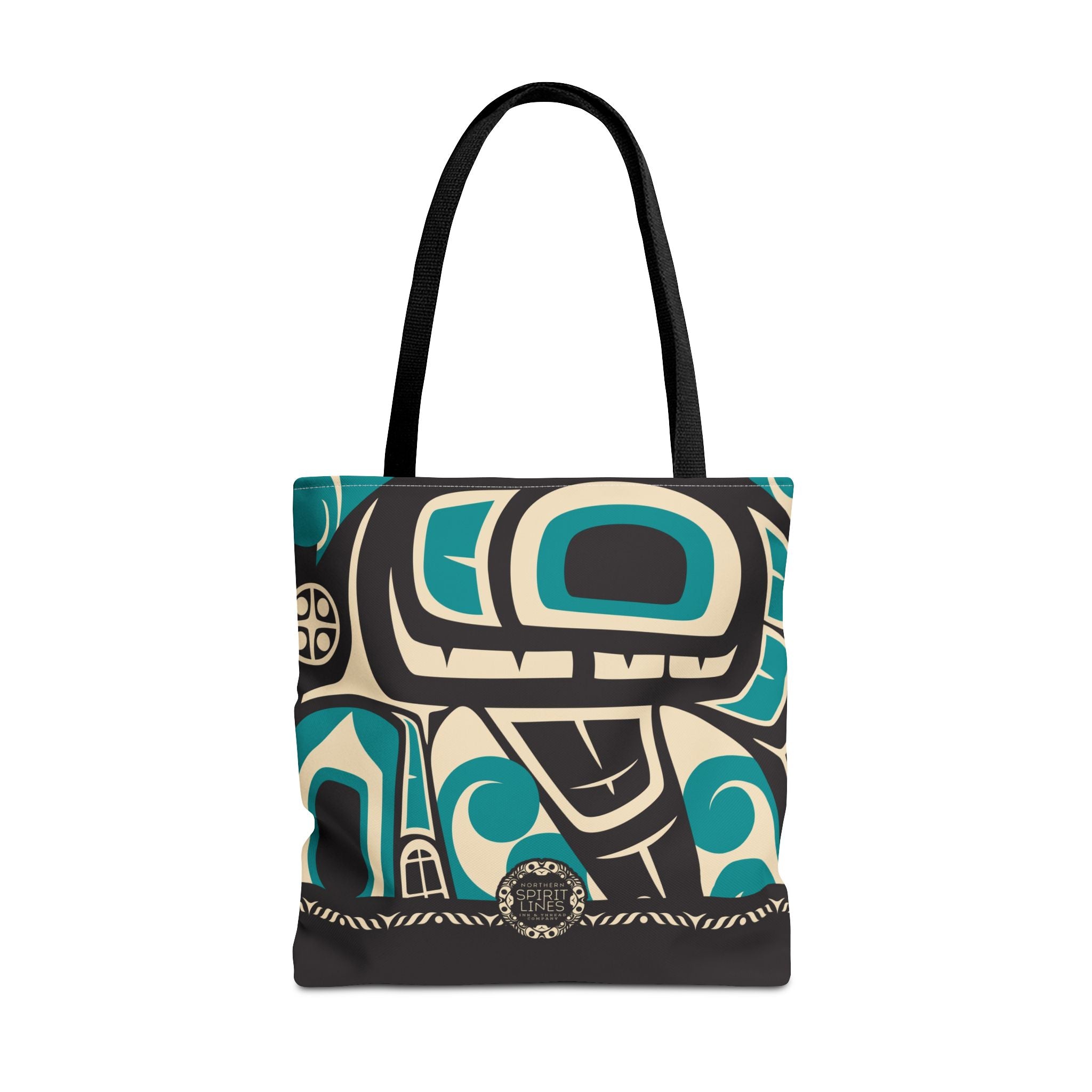 Canvas Tote Bag - Classic Tribal Orca Print with Tribal End Cap - Northern Spiritlines™