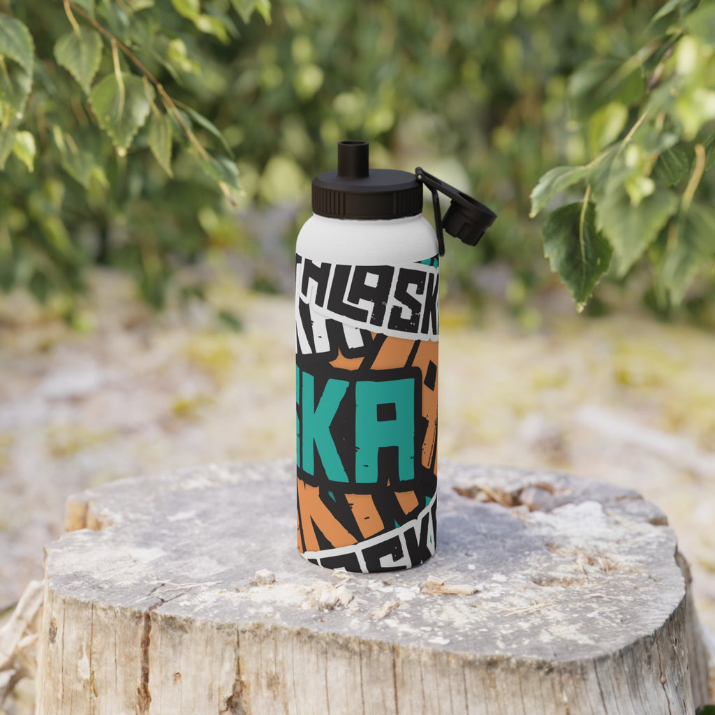 32 oz. Stainless Steel Water Bottle, Sports Lid - AK Sticker Bomb - AK State Line™ Collection