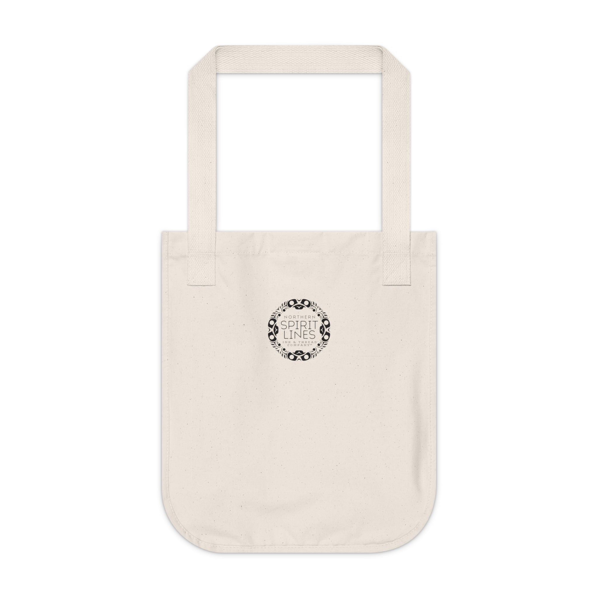 Organic Canvas Tote Bag - Rustic Alaska Tribal Orca - AK State Line™ Collection