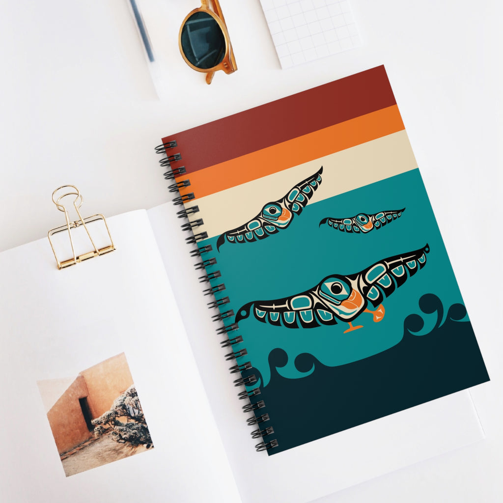 Journal - Spiral Bound | Classic Tribal Puffins | Signature Collection