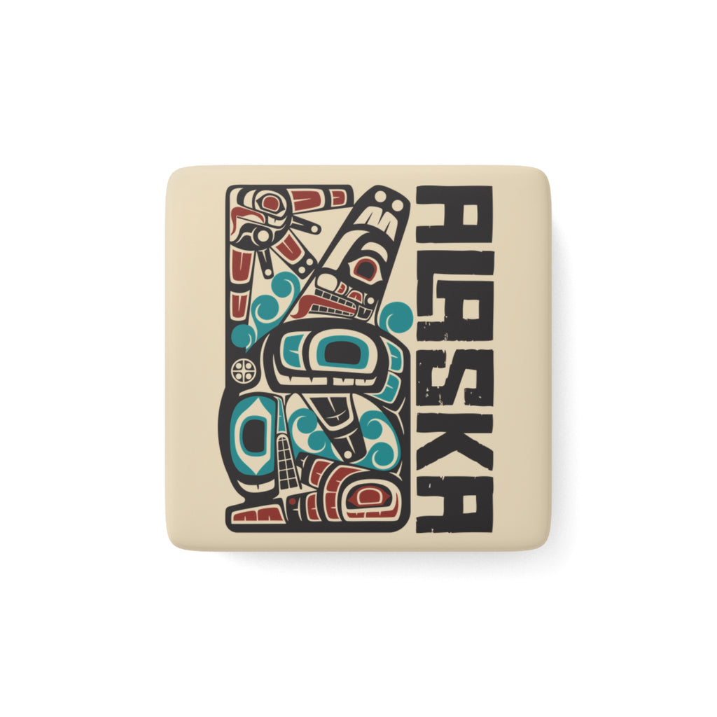 Porcelain Magnet - Classic Tribal Orca