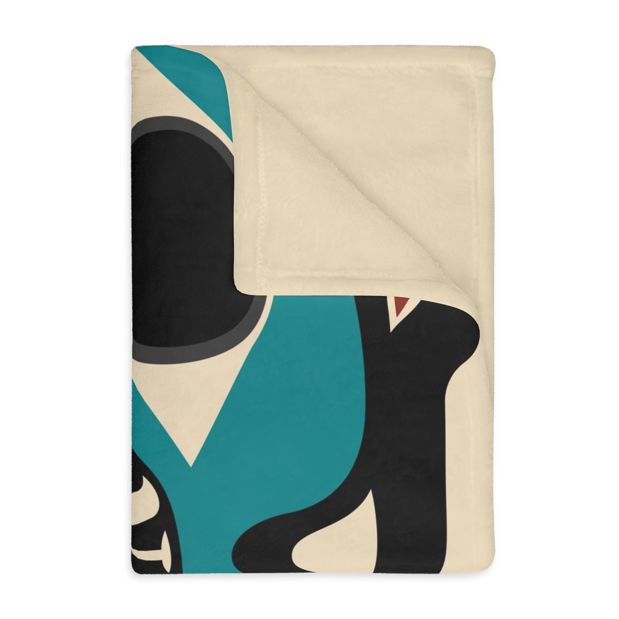 Reversible Coral Fleece Blanket | Classic Tribal Bear & Salmon | Northern Spiritlines™ Signature