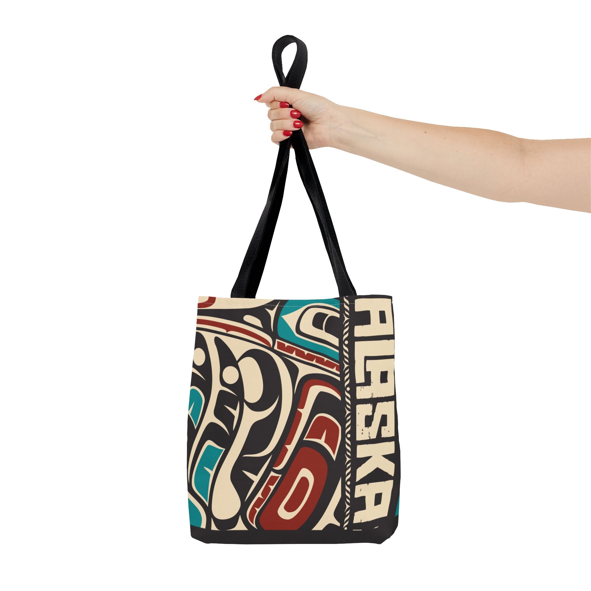 Canvas Tote Bag - Style No. 1 Rustic Alaska Tribal Hummingbird - AK State Line™ Collection