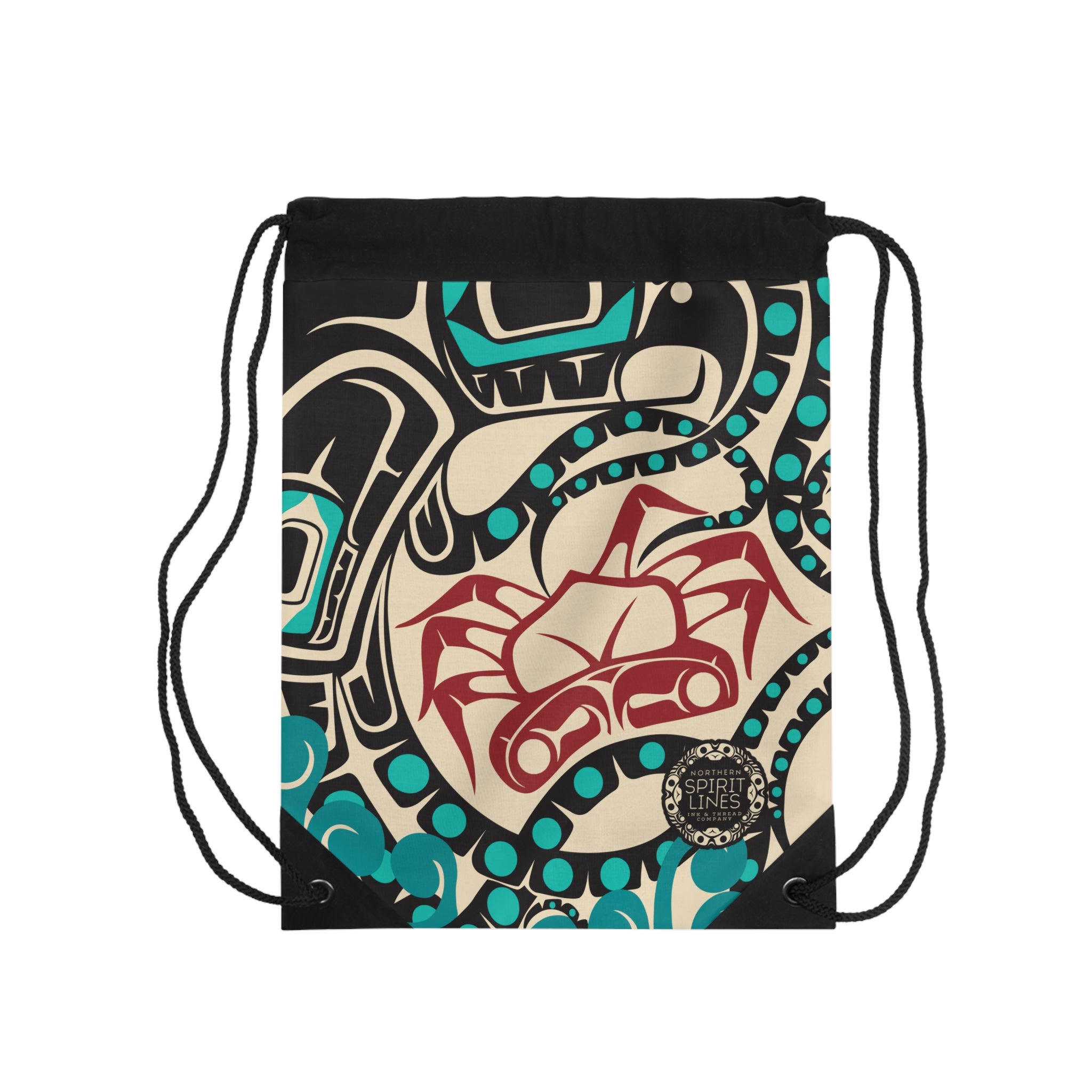 Drawstring Bag - Classic Tribal Octopus Print - Northern Spiritlines™