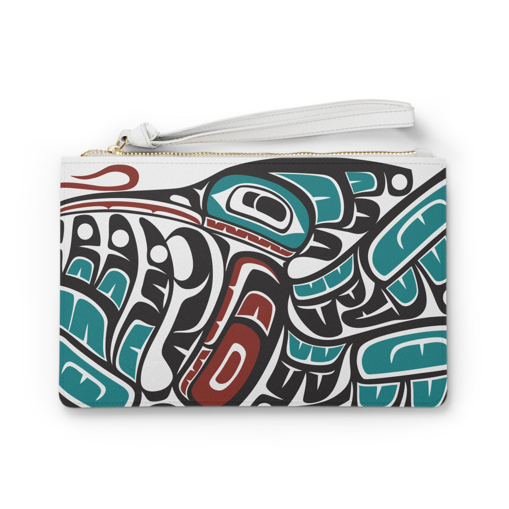 Zipper Wristlet Clutch Bag - Classic Tribal Hummingbird Print - Northern Spiritlines™