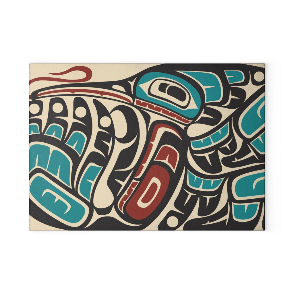 Glass Cutting Board - Classic Tribal Hummingbird Print - Northern Spiritlines™