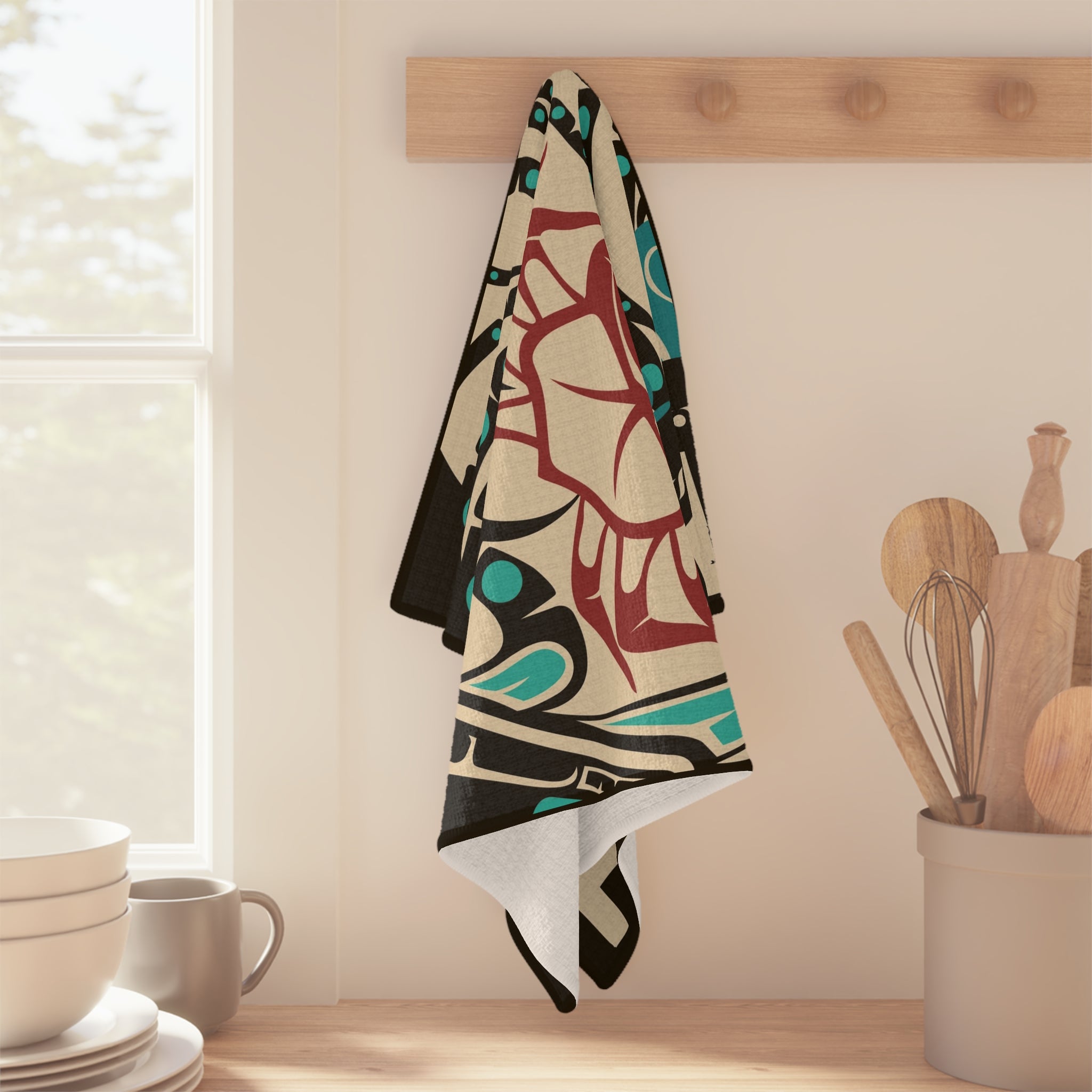 Tea Towel | 18x30" Waffle Weave | Alaska Tribal Octopus | Stateline™ Collection