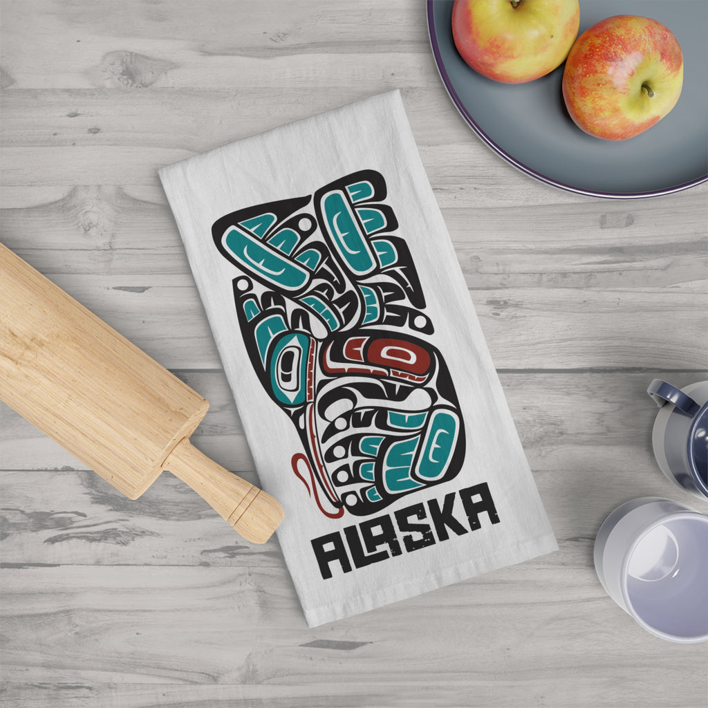 Cotton Tea Towel - Alaska Tribal Hummingbird - AK State Line™ Collection