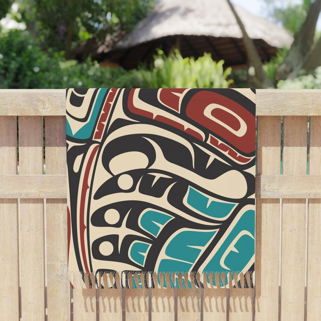 Boho Fringe Beach Cloth - Classic Tribal Hummingbird - Northern Spiritlines™
