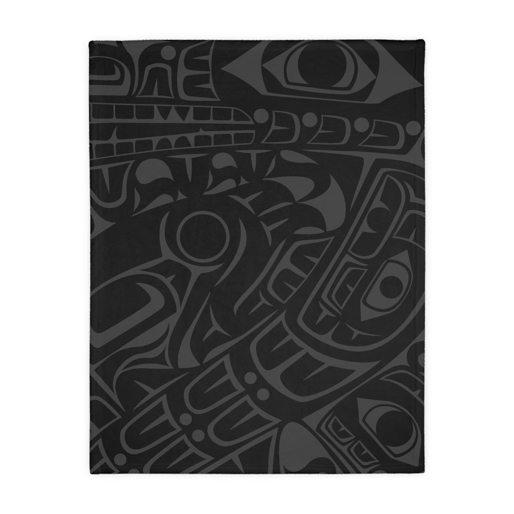 Reversible Plush Blanket - Classic Tribal Smoky Print - Northern Spiritlines™