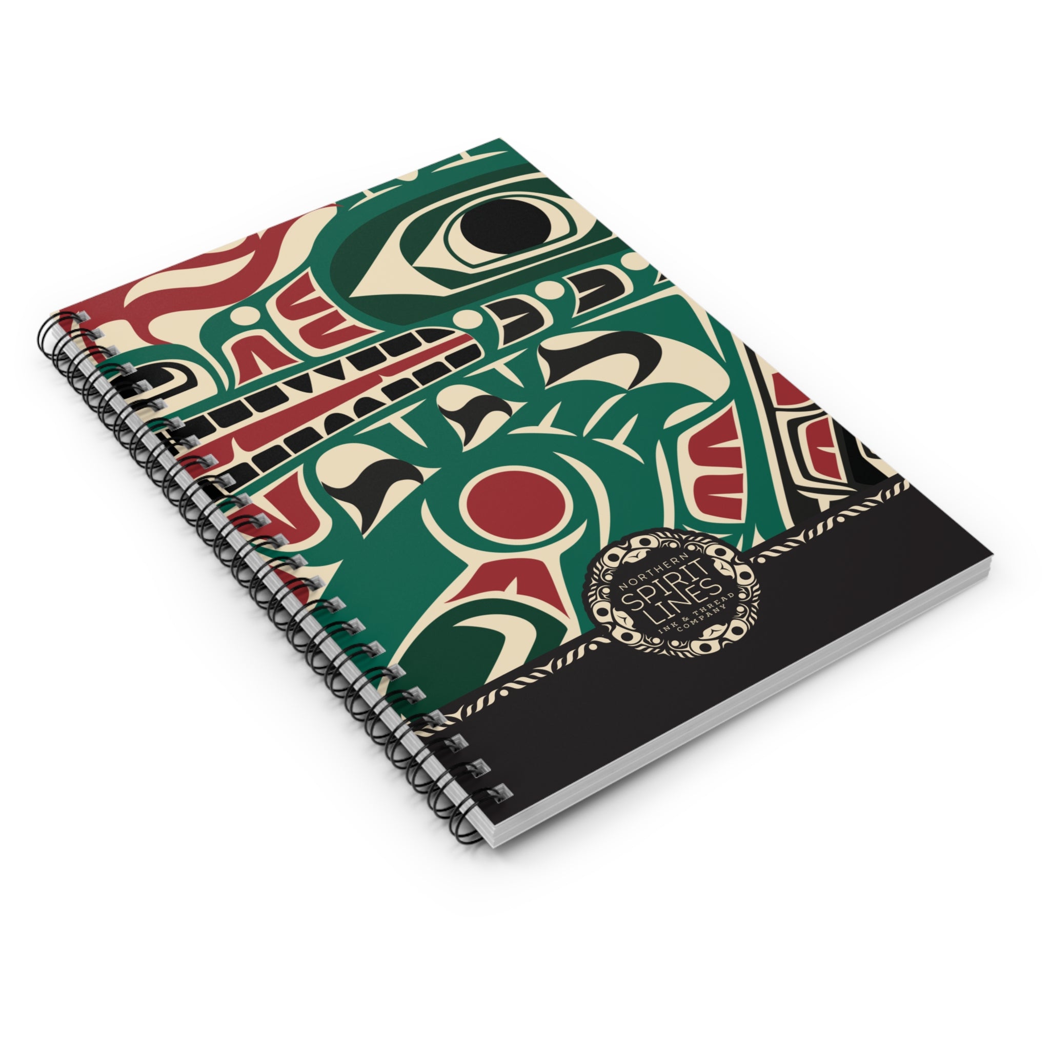 Spiral Notebook, Journal - Classic Tribal Sea Monster Print - Northern Spiritlines™
