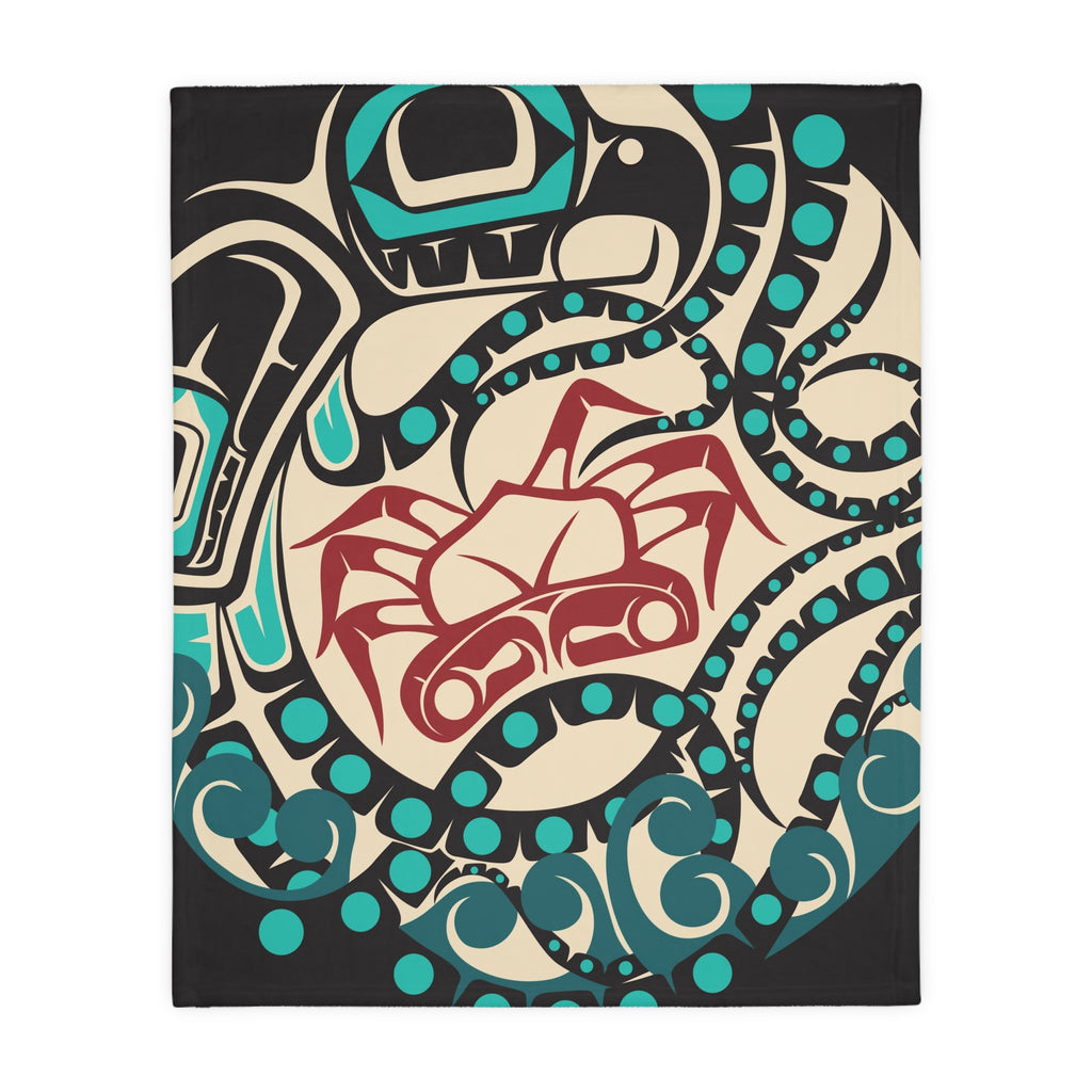 Reversible Plush Blanket - Classic Tribal Octopus - Northern Spiritlines™