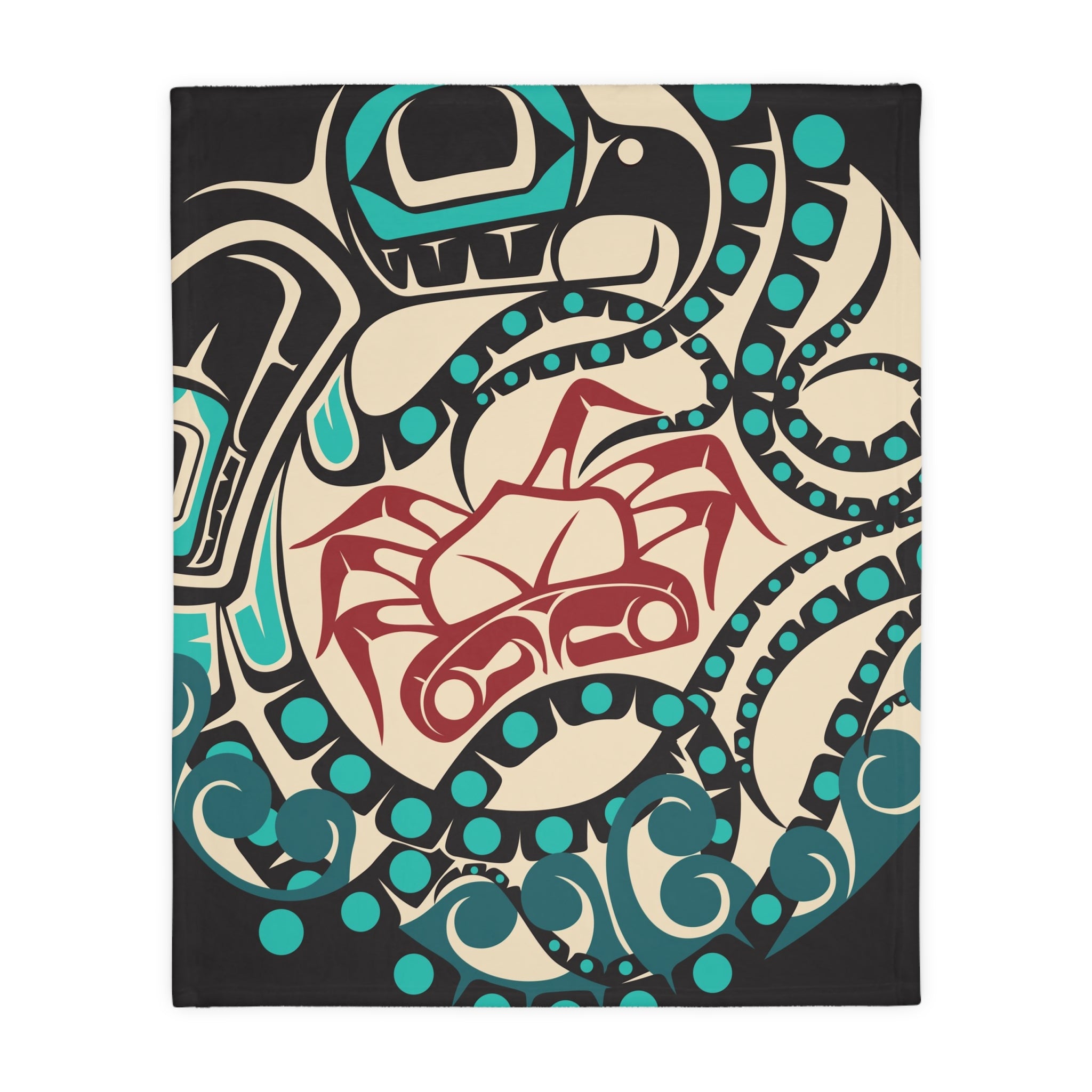 Reversible Plush Blanket - Classic Tribal Octopus - Northern Spiritlines™
