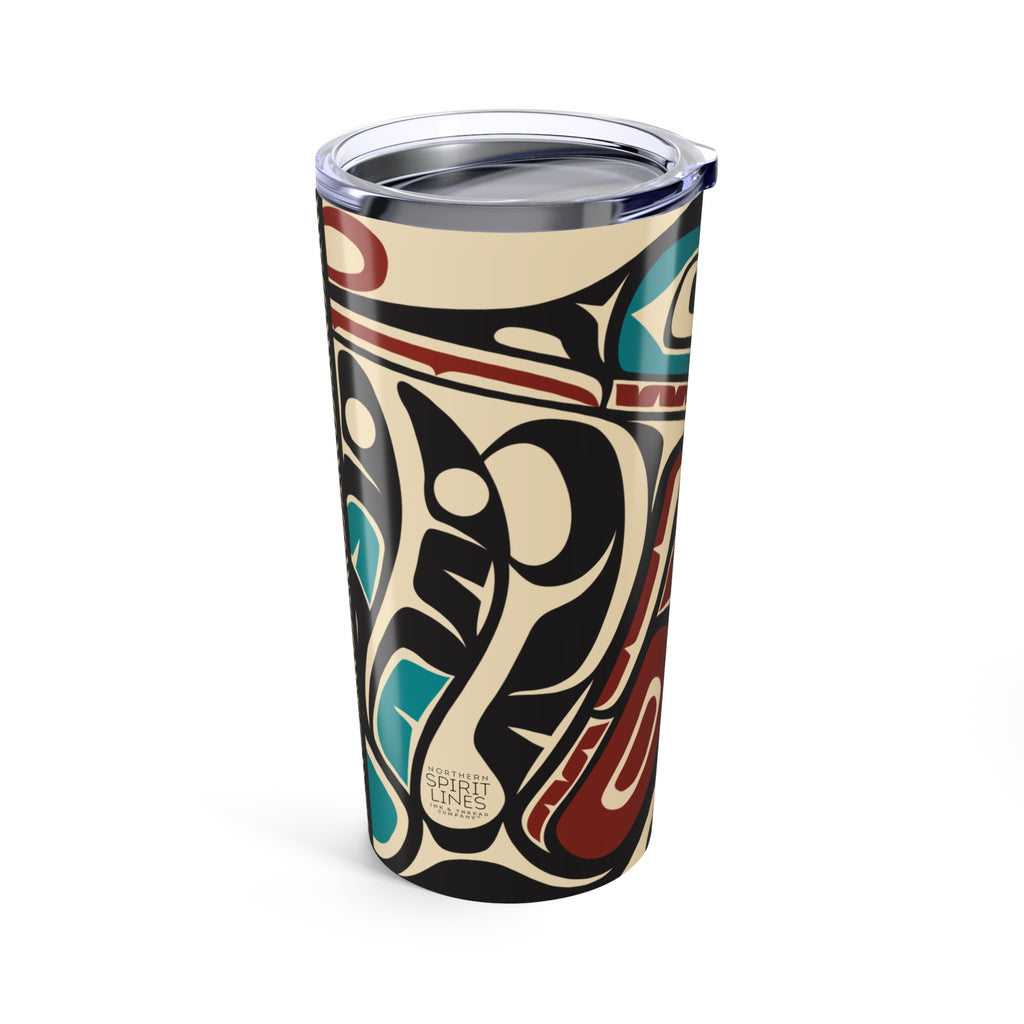 20 oz. Stainless Steel Tumbler w/ Lid - Classic Tribal Hummingbird Print - Northern Spiritlines™
