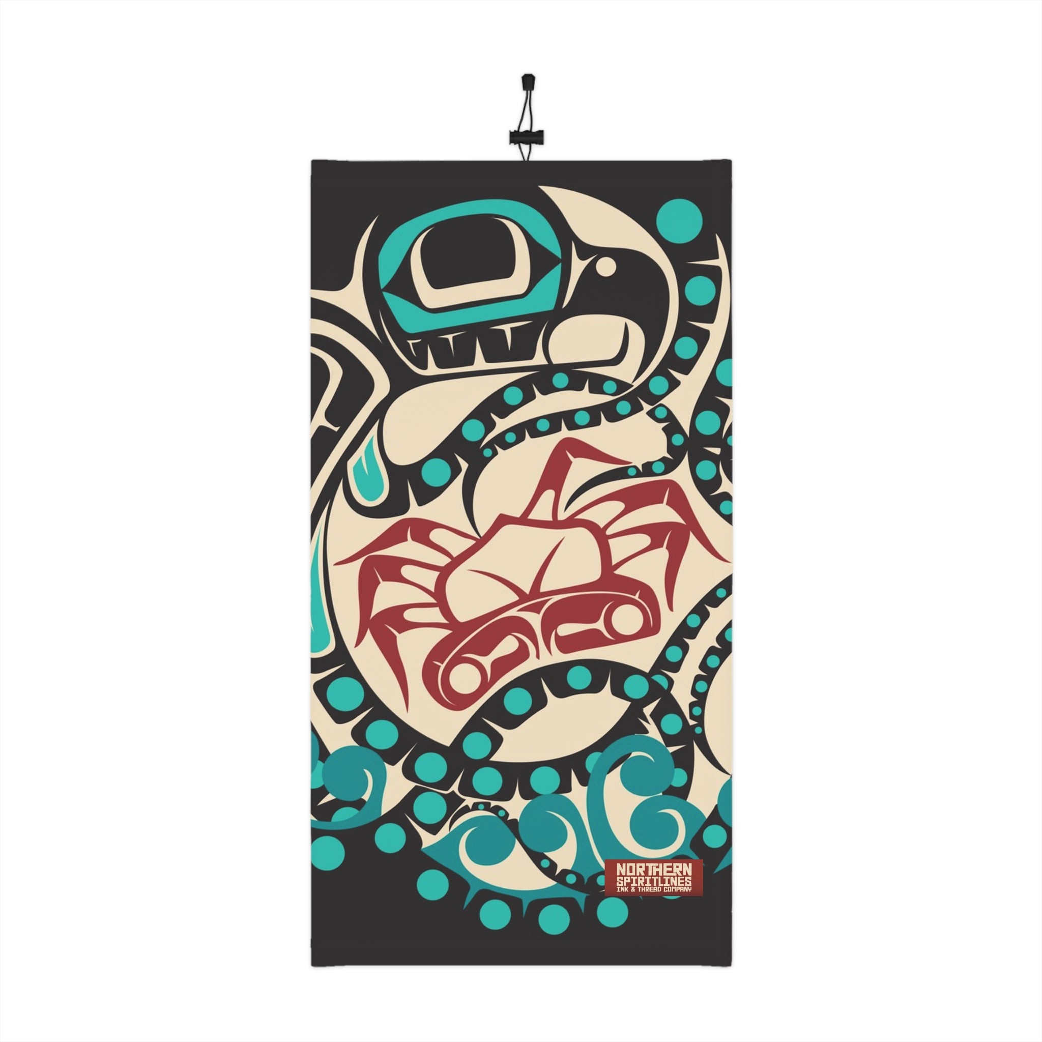 Neck Gaiter, Headband with Drawstring - Classic Tribal Octopus Print - Northern Spiritlines™