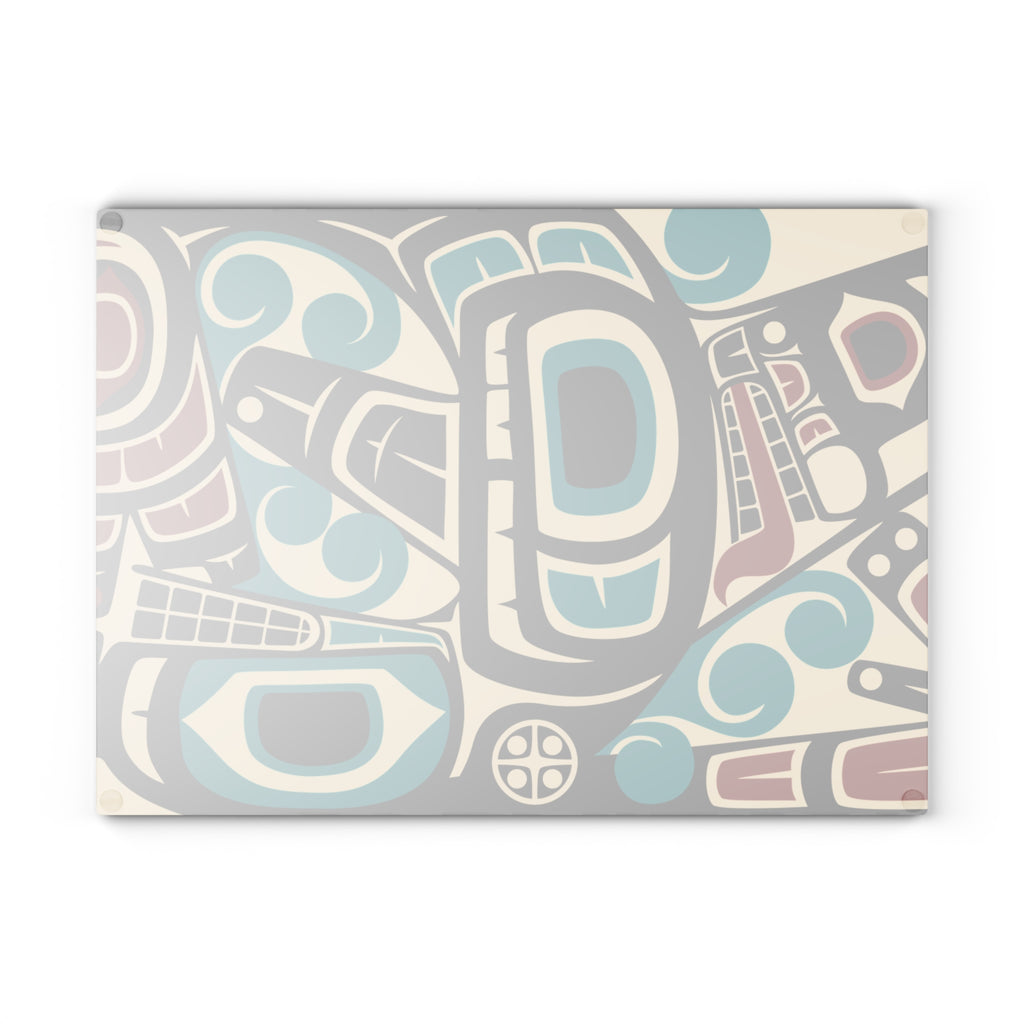 Glass Cutting Board - Classic Tribal Orca Print - Northern Spiritlines™