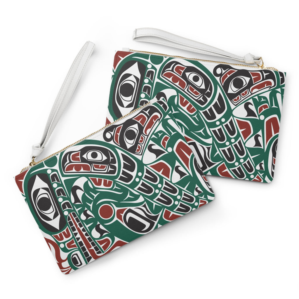 Zipper Wristlet Clutch Bag - Classic Tribal Sea Monster - Northern Spiritlines™