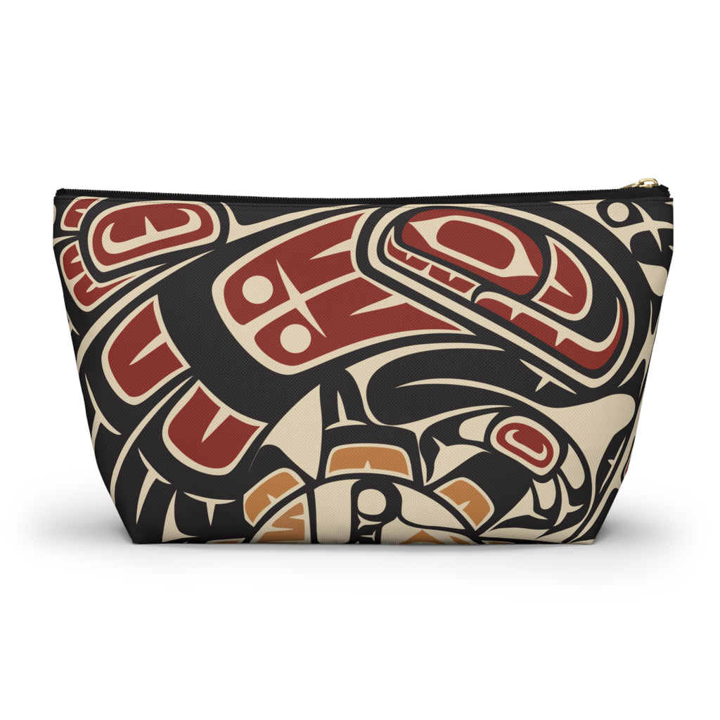 Travel Accessory Zipper Pouch - Classic Tribal Raven Print - Northern Spiritlines™