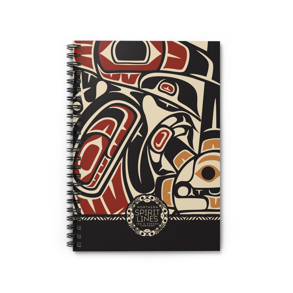 Spiral Notebook, Journal - Classic Tribal Raven Print - Northern Spiritlines™