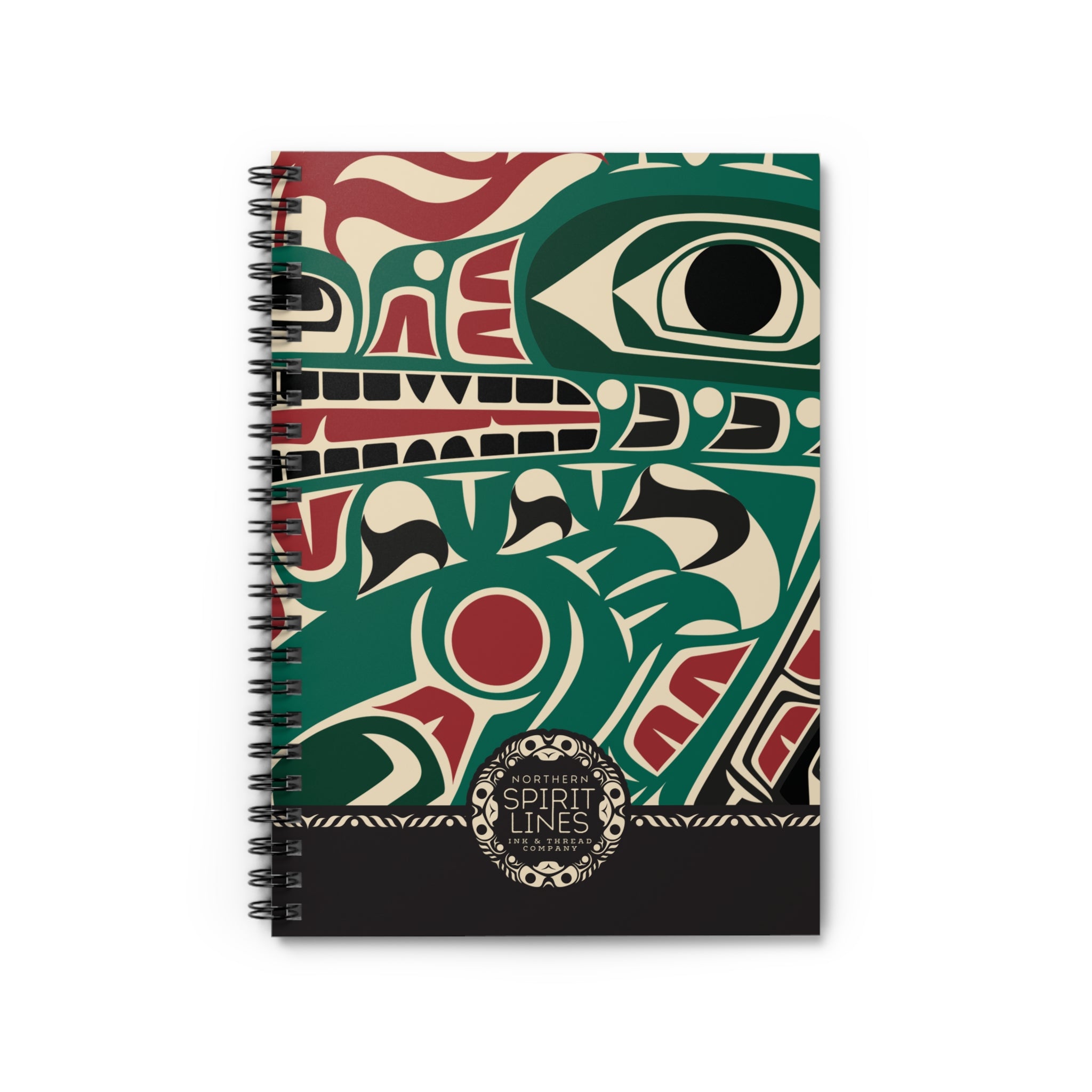 Spiral Notebook, Journal - Classic Tribal Sea Monster Print - Northern Spiritlines™