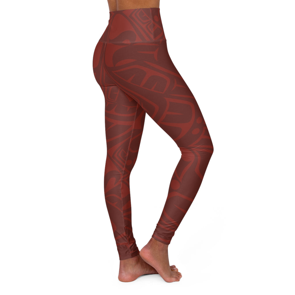 High Waisted Legging, Yoga Pant | Classic Tribal Print in Raven Red | Spiritline Outfitters™