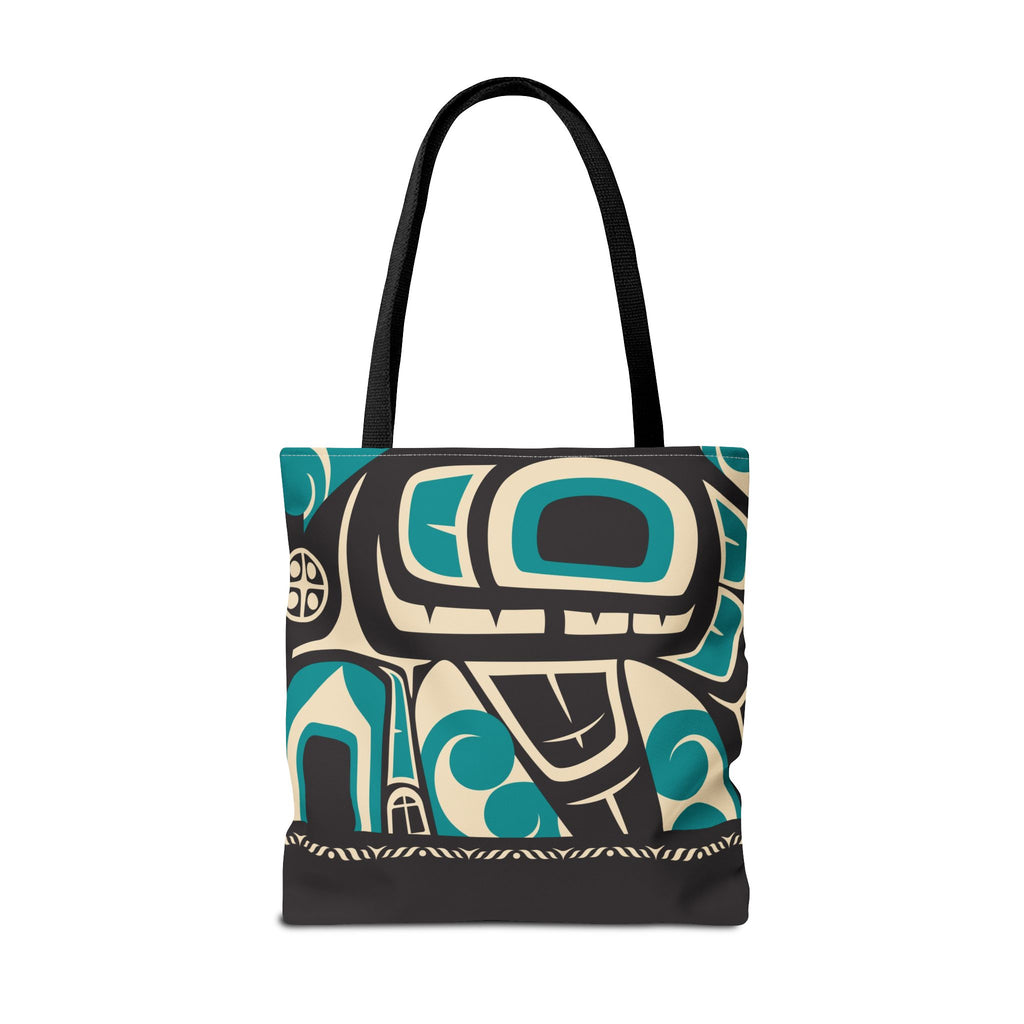 Canvas Tote Bag - Classic Tribal Orca Print with Tribal End Cap - Northern Spiritlines™