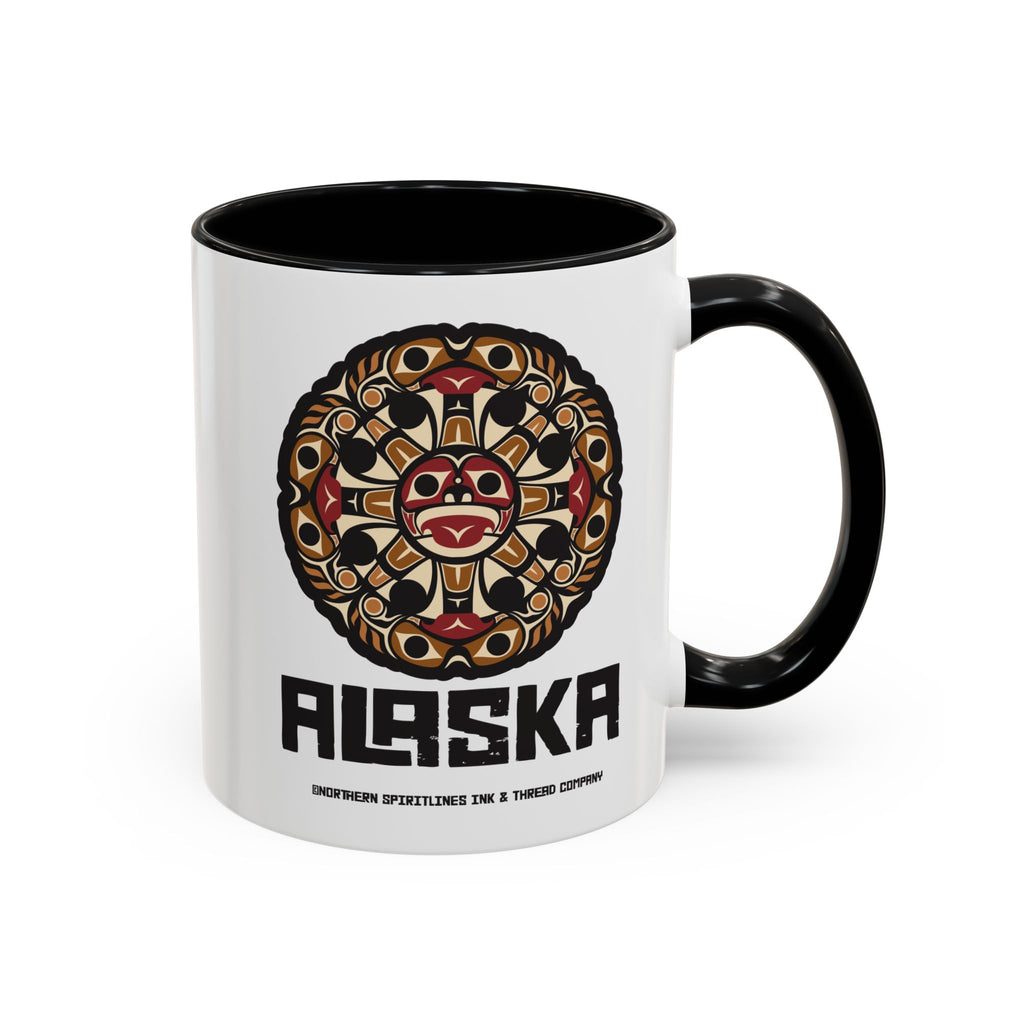 11 oz. Coffee Mug - Alaska Tribal Sun (Natural) AK State Line™ Collection