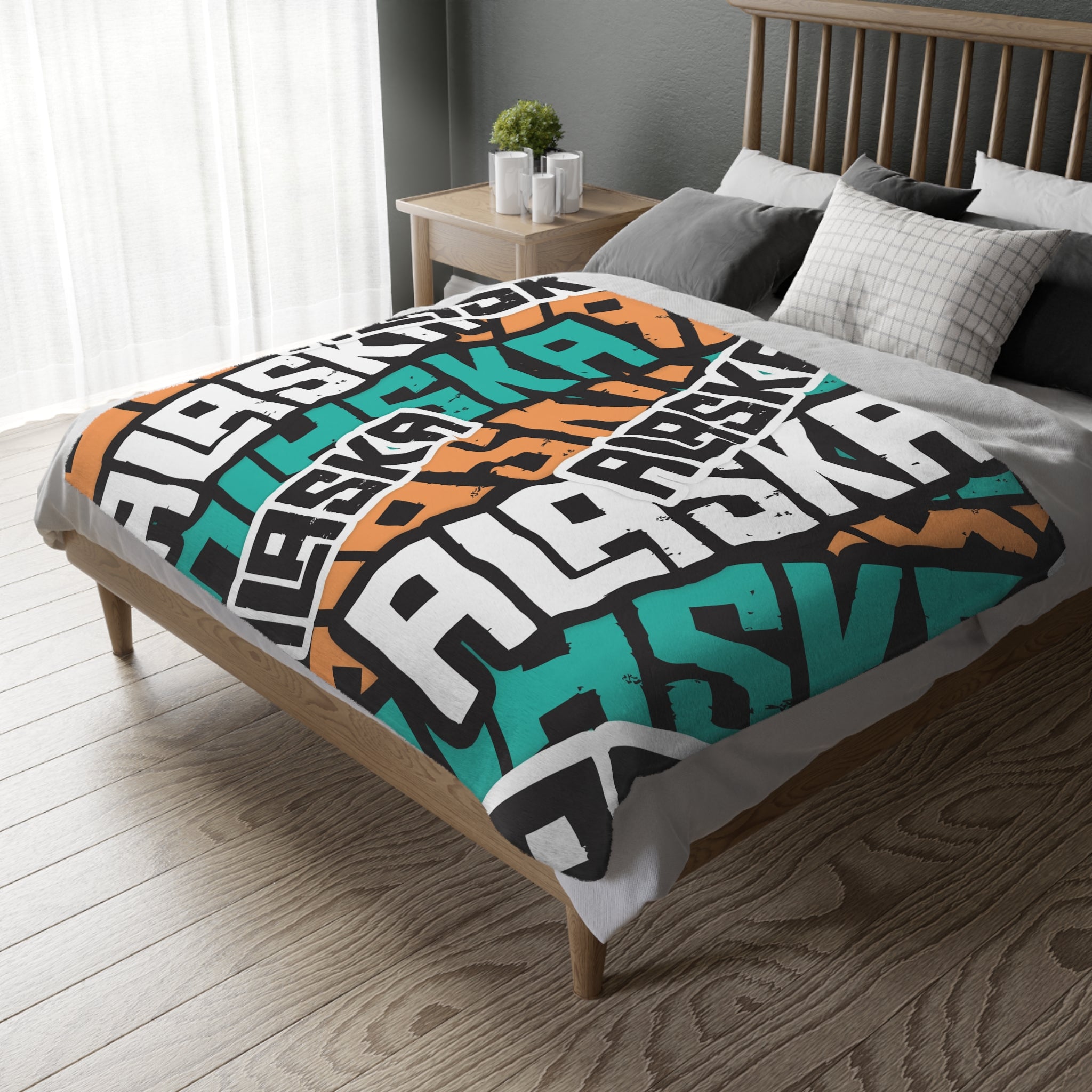 AK Sticker Bomb - Reversible Plush Blanket - AK State Line™ Collection
