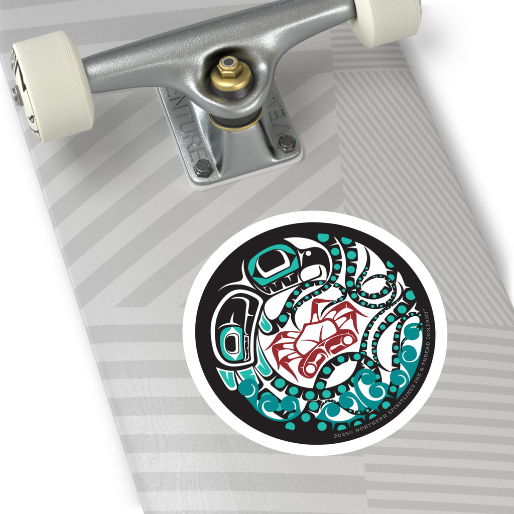 Vinyl Sticker Indoor/Outdoor - Round Tribal Octopus - Northern Spiritlines™