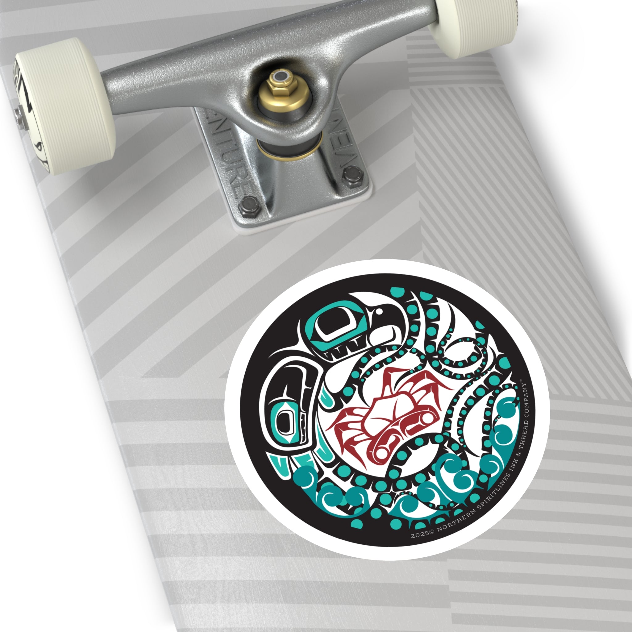 Vinyl Sticker Indoor/Outdoor - Round Tribal Octopus - Northern Spiritlines™