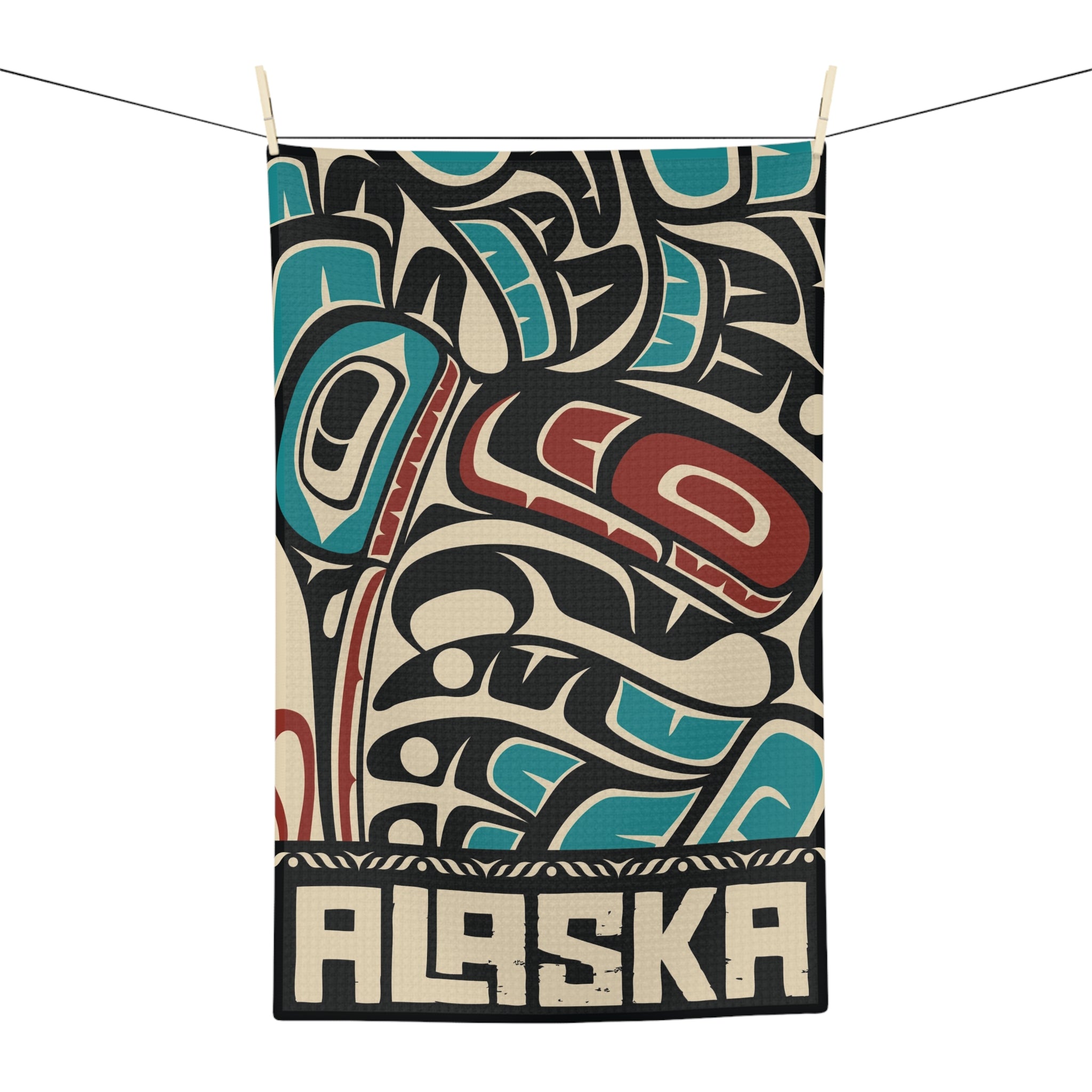 Tea Towel | 18x30" Waffle Weave | Alaska Tribal Hummingbird | Stateline™ Collection