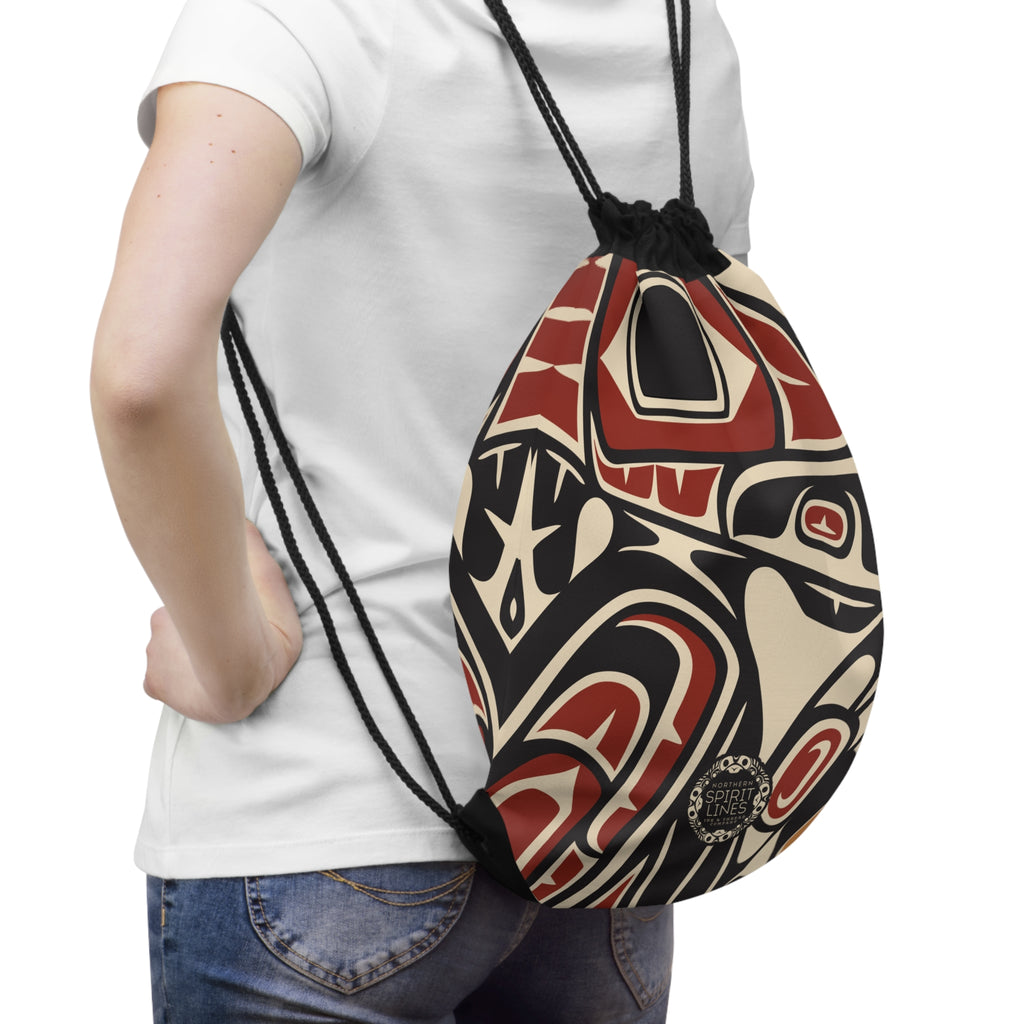 Drawstring Bag - Classic Tribal Raven Print - Northern Spiritlines™