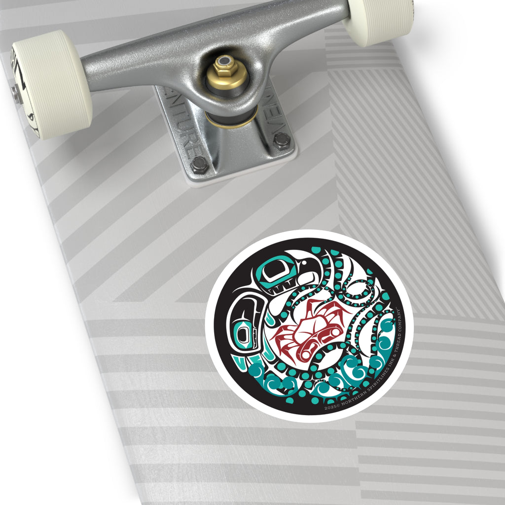 Vinyl Sticker Indoor/Outdoor - Round Tribal Octopus - Northern Spiritlines™