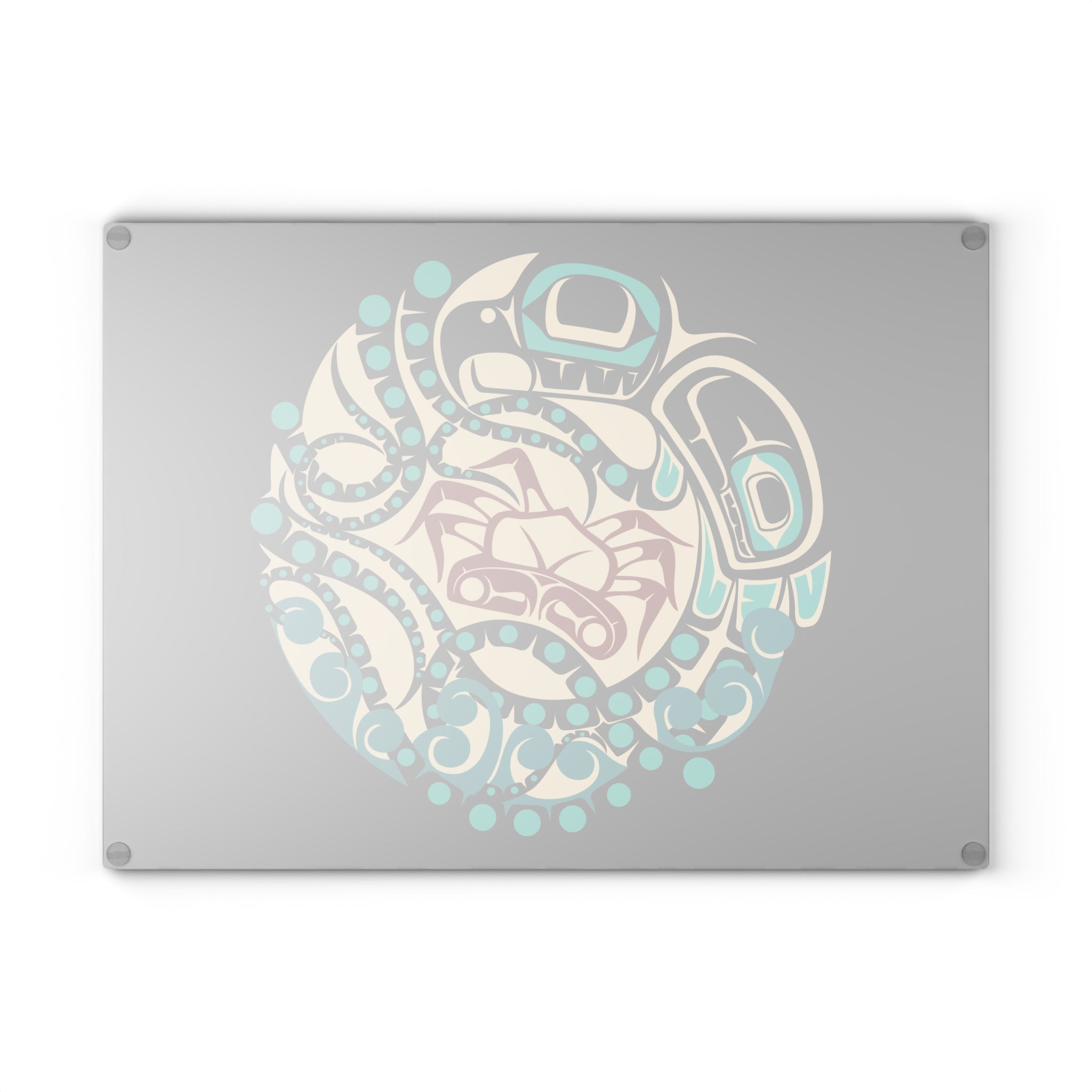 Glass Cutting Board - Classic Tribal Octopus Print - Northern Spiritlines™