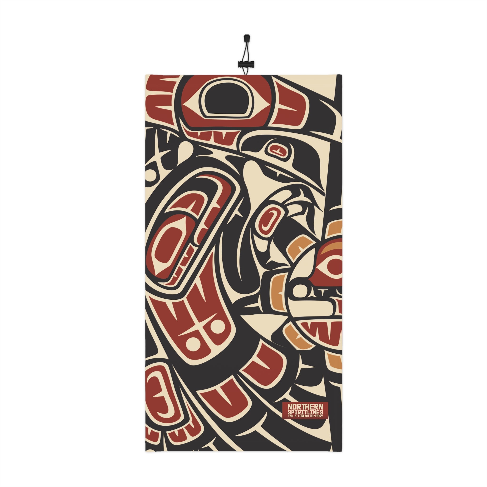 Neck Gaiter, Headband with Drawstring - Classic Tribal Raven Print - Northern Spiritlines™