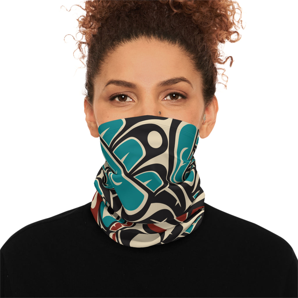 Neck Gaiter, Headband with Drawstring - Classic Tribal Hummingbird Print - Northern Spiritlines™