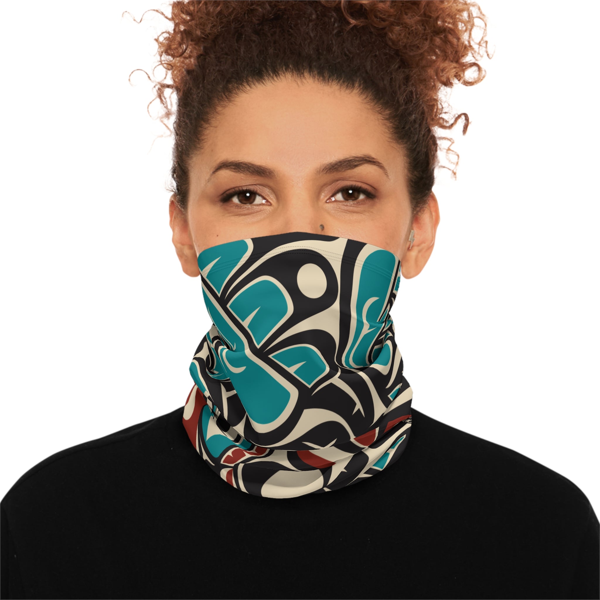 Neck Gaiter, Headband with Drawstring - Classic Tribal Hummingbird Print - Northern Spiritlines™