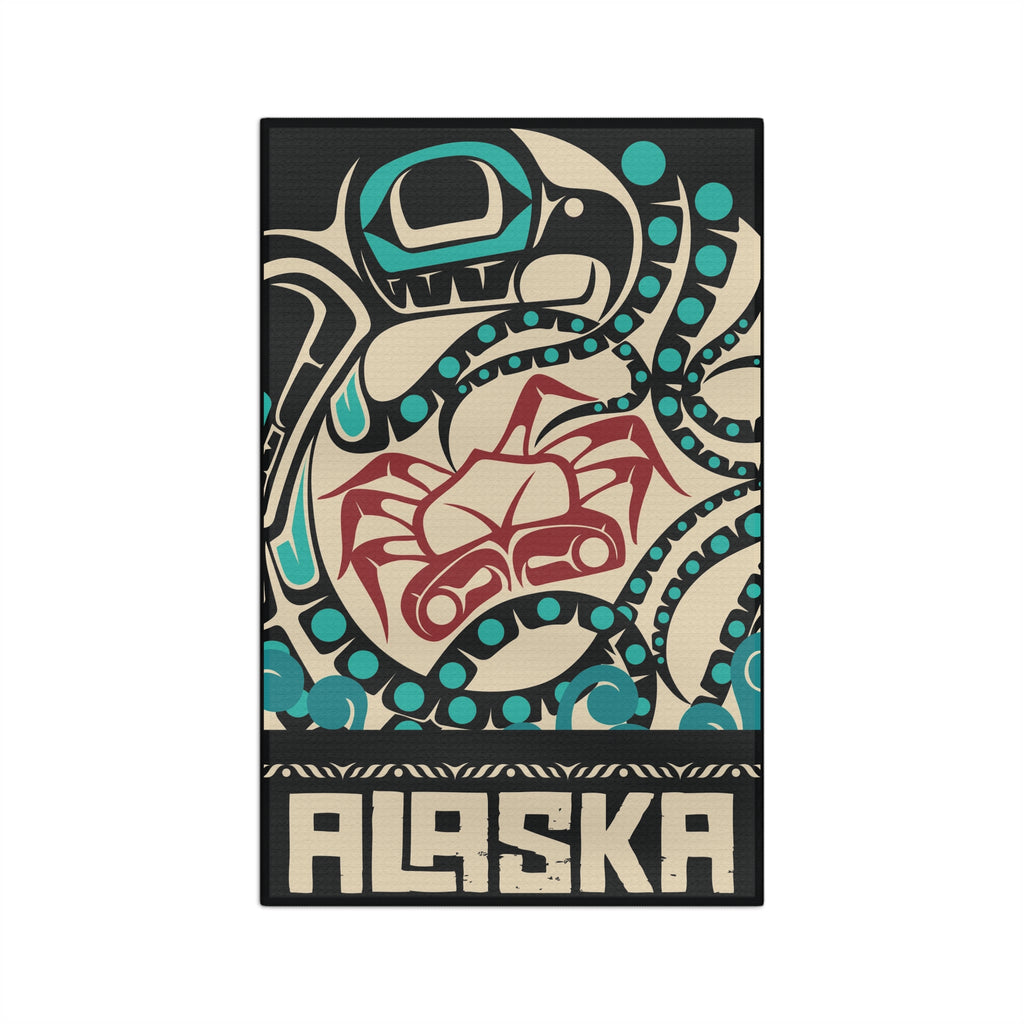 Tea Towel | 18x30" Waffle Weave | Alaska Tribal Octopus | Stateline™ Collection