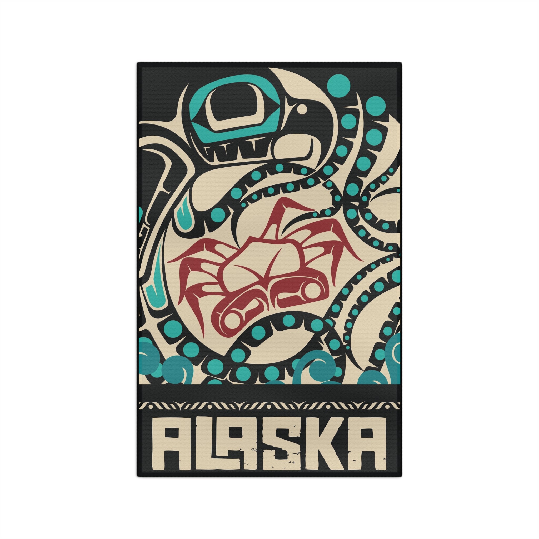 Tea Towel | 18x30" Waffle Weave | Alaska Tribal Octopus | Stateline™ Collection